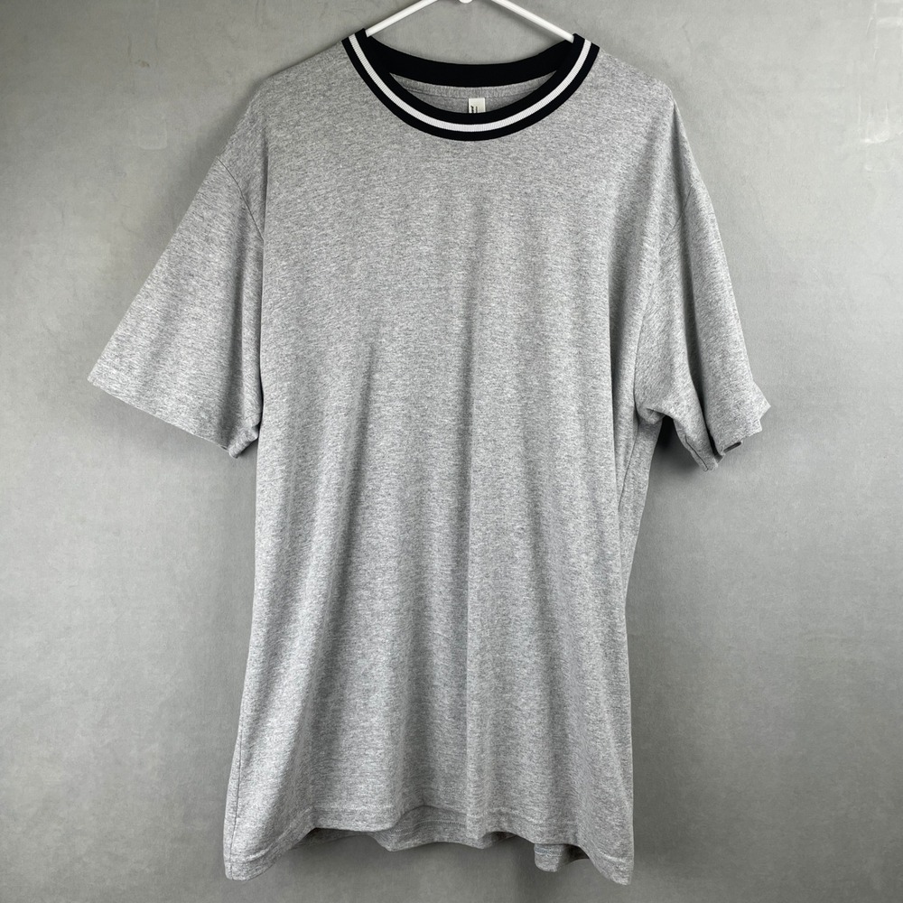 American Apparel Heavy‎ Jersey Collection Sporty Ringer Y2K T Shirt Gray Mens M